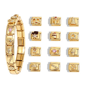 Dessert Series Italian Charm 18k Gold Plated with Cubic Zirconia