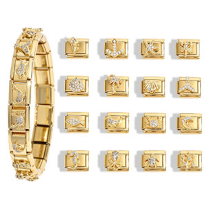 Ocean Series Italian Charm 18k Gold Plated with Cubic Zirconia