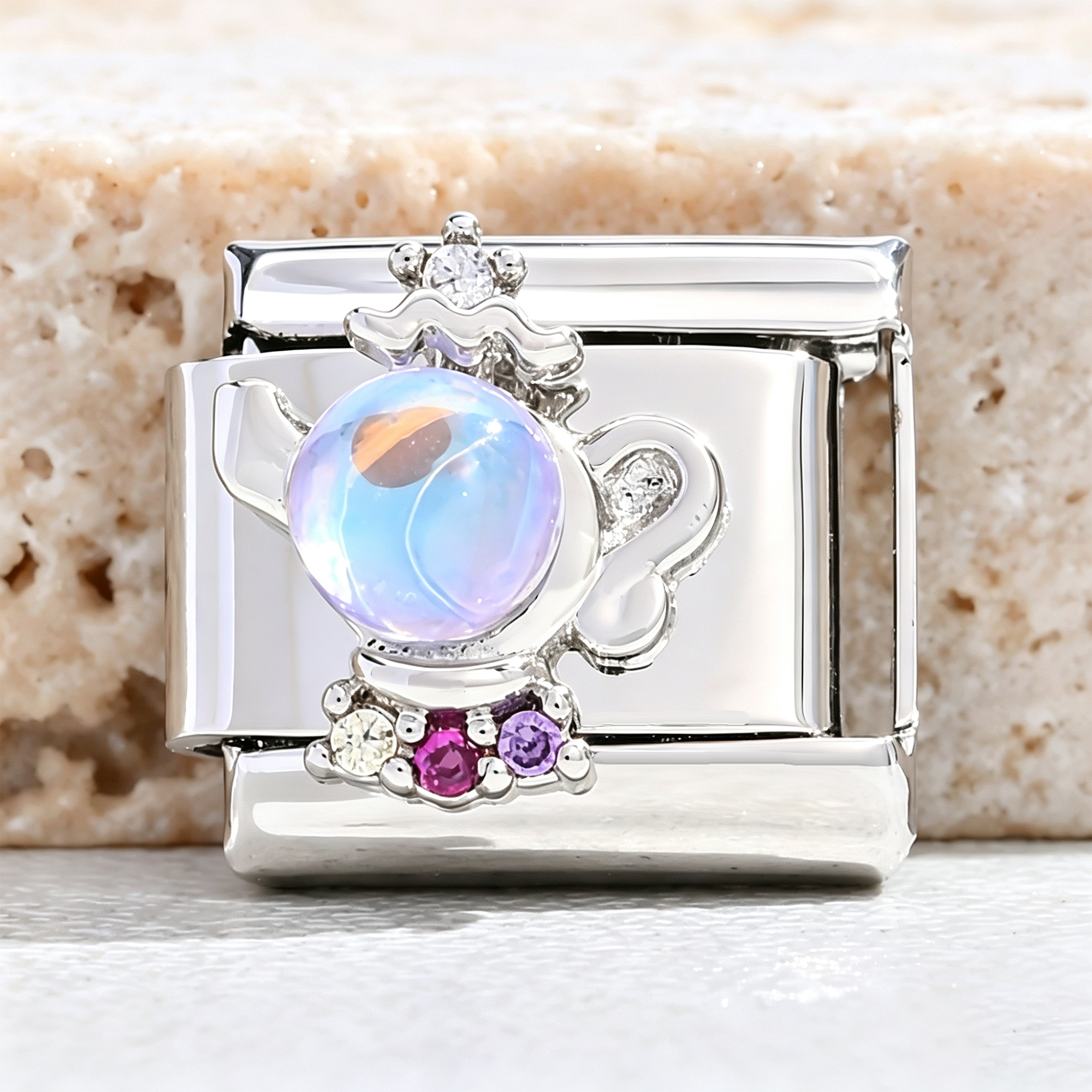 Fairy Tale Italian Charm 18k Gold Plated with Cubic Zirconia - Image 4