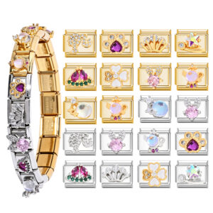 Fairy Tale Italian Charm 18k Gold Plated with Cubic Zirconia