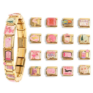 Pink Slangs Italian Charms 18k Gold Plated